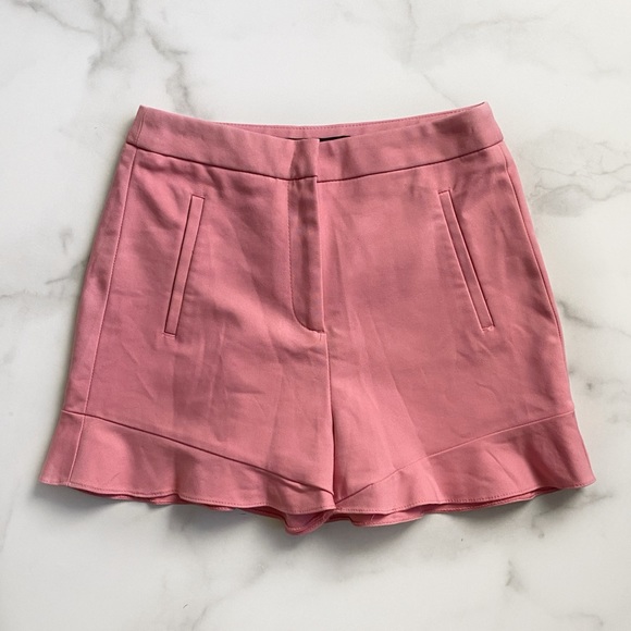 Zara Pink High Waisted Trouser Shorts